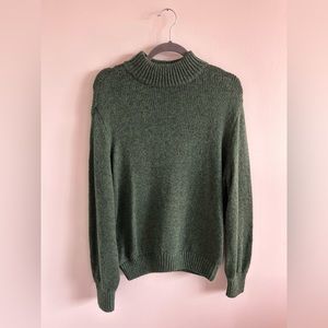 Aerie Forest Green Oversized Turtleneck Sweater